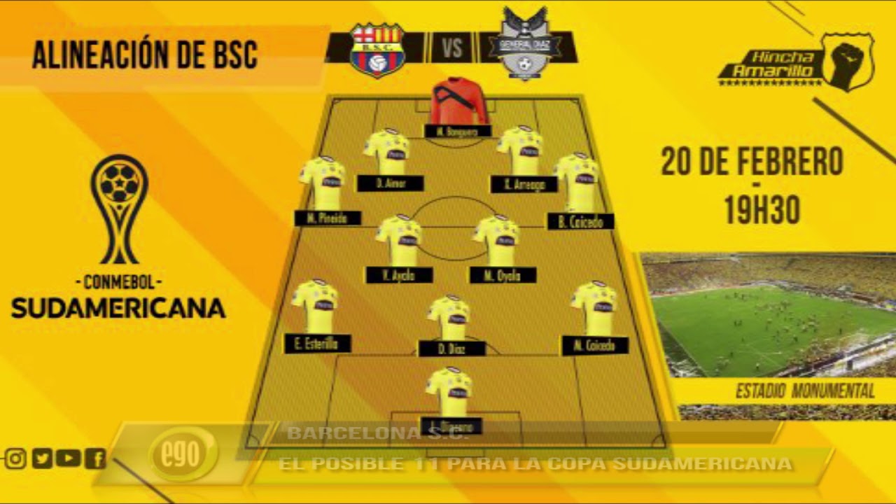 BARCELONA: ¡ATENCIÓN! EL 11 TORERO PARA EL PARTIDO DE HOY EN COPA SUDAMERICANA nacional b