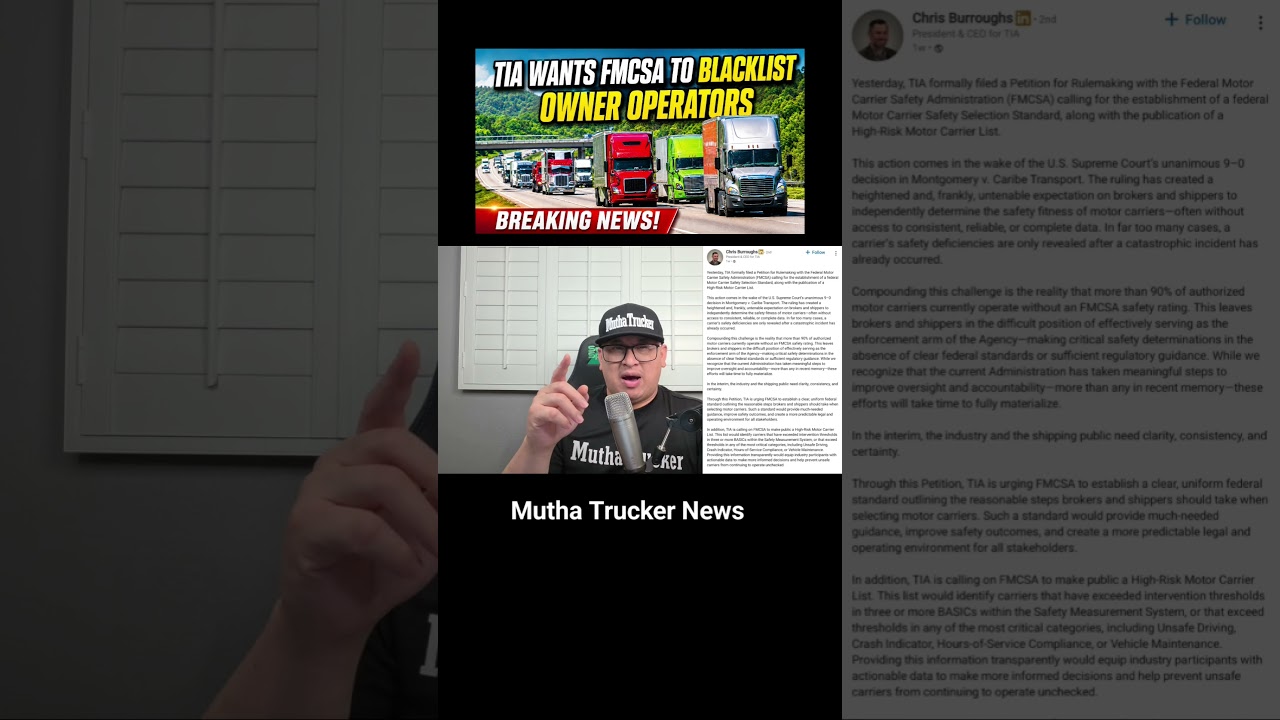 TIA Wants FMCSA To Blacklist High Risk Owner Operators