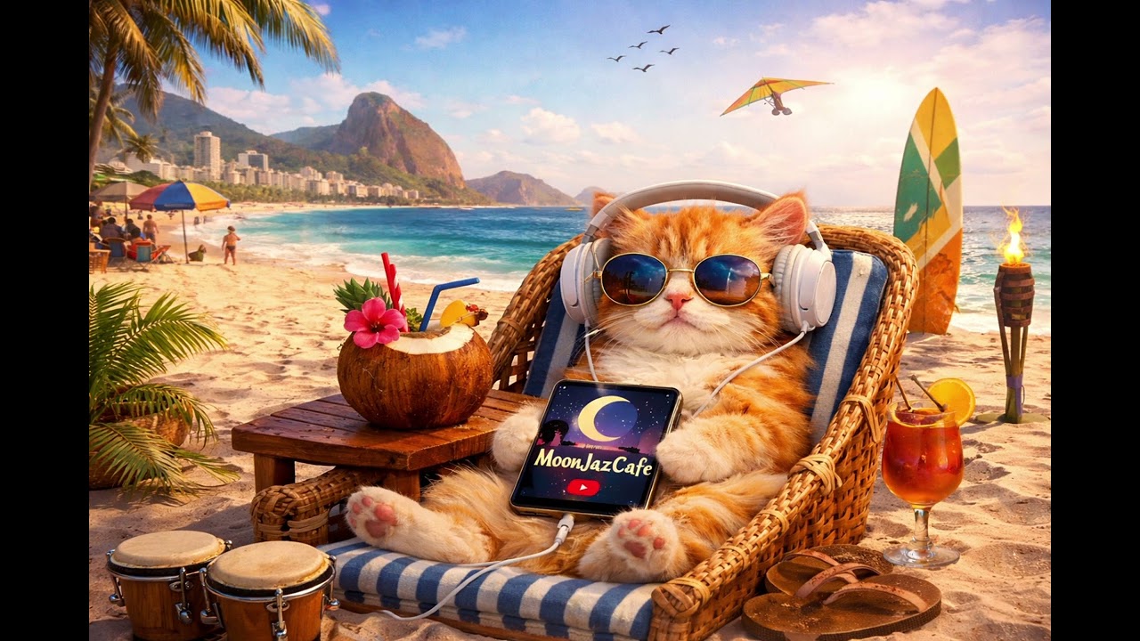 Ocean Breeze Bossa – Relaxing Jazz Ambience#SmoothJazz#chillmusic #cat #moonjazzcafe 