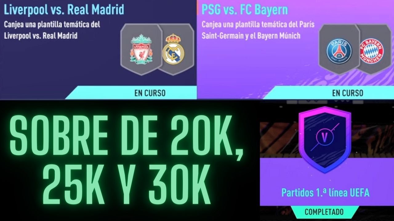 SBC l  PARTIDOS CLAVE UEFA / PARTIDOS PRIMERA LINEA UEFA l (SOLUCION)  l FIFA21