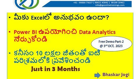 02 Power BI Demo Part2 - Sep 2nd 2023  | Bhaskar Jogi | Go Online Trainings  | 90000 75637
