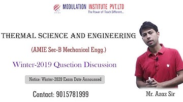 Thermal Science and Engineering For AMIE Sec-B Mech. | Winter-2019 Numerical question Discussion