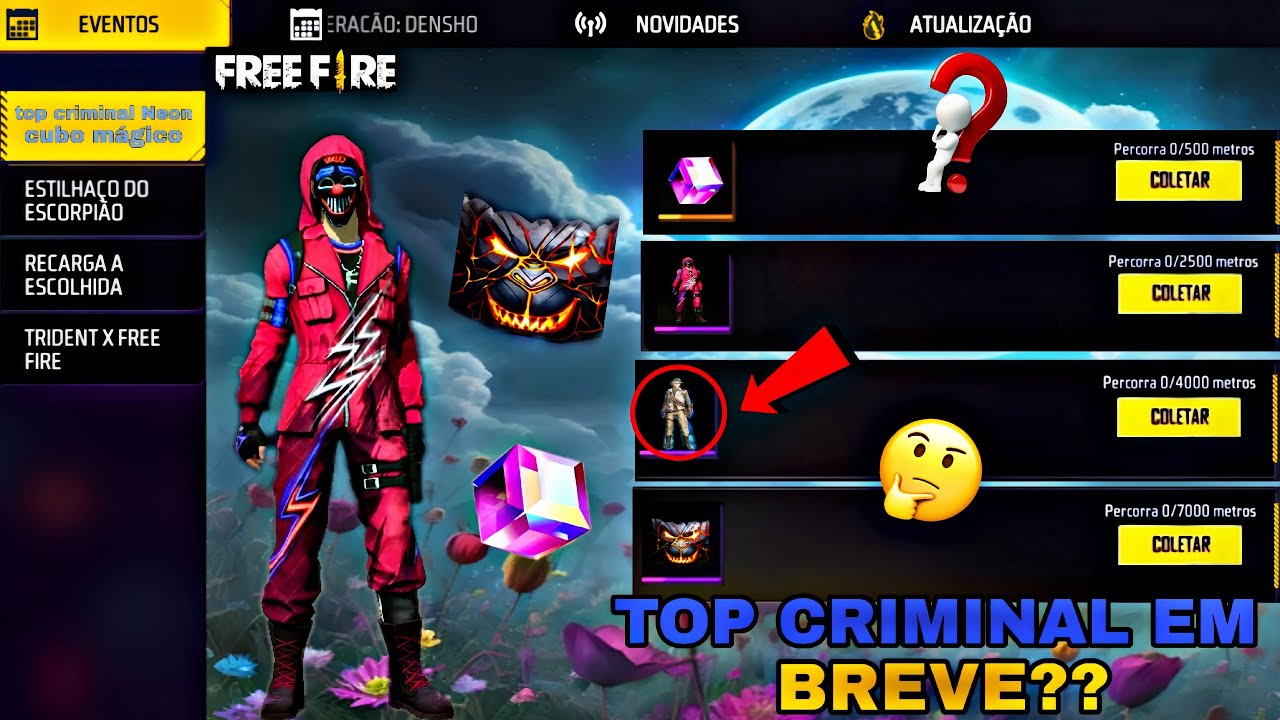 URGENTE!! TOP CRIMINAL NEON DE VOLTA??,CUBO MÁGICO DE GRAÇA??, NOVO PASSE 2024, NOVIDADES FREE FIRE.