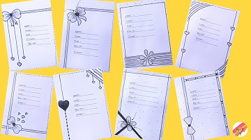 8 Easy Project Border Design | Project Design | Front page design | Project Border Design |