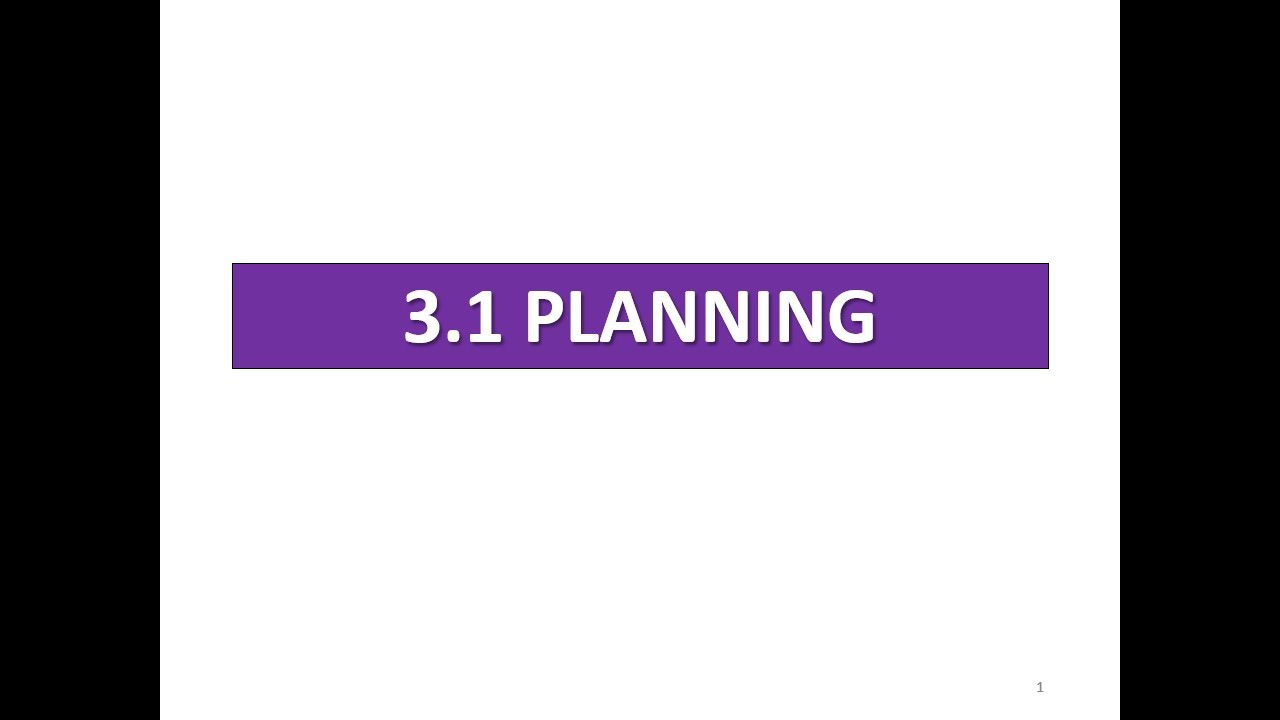CHURCH MANAGEMENT: 3.1 Planning