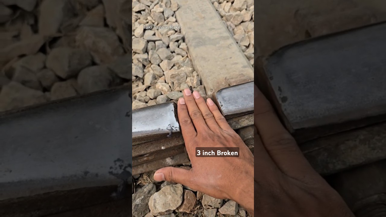 3 inch broken rail, speedy train passed. #railway #shorts