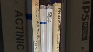 PHILIPS TL-D 18W ACTINIC BL SECURA SHATTER PROOF SLEEVED TUBE 24