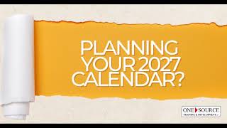 Planning Your 2027 Training Calendar
