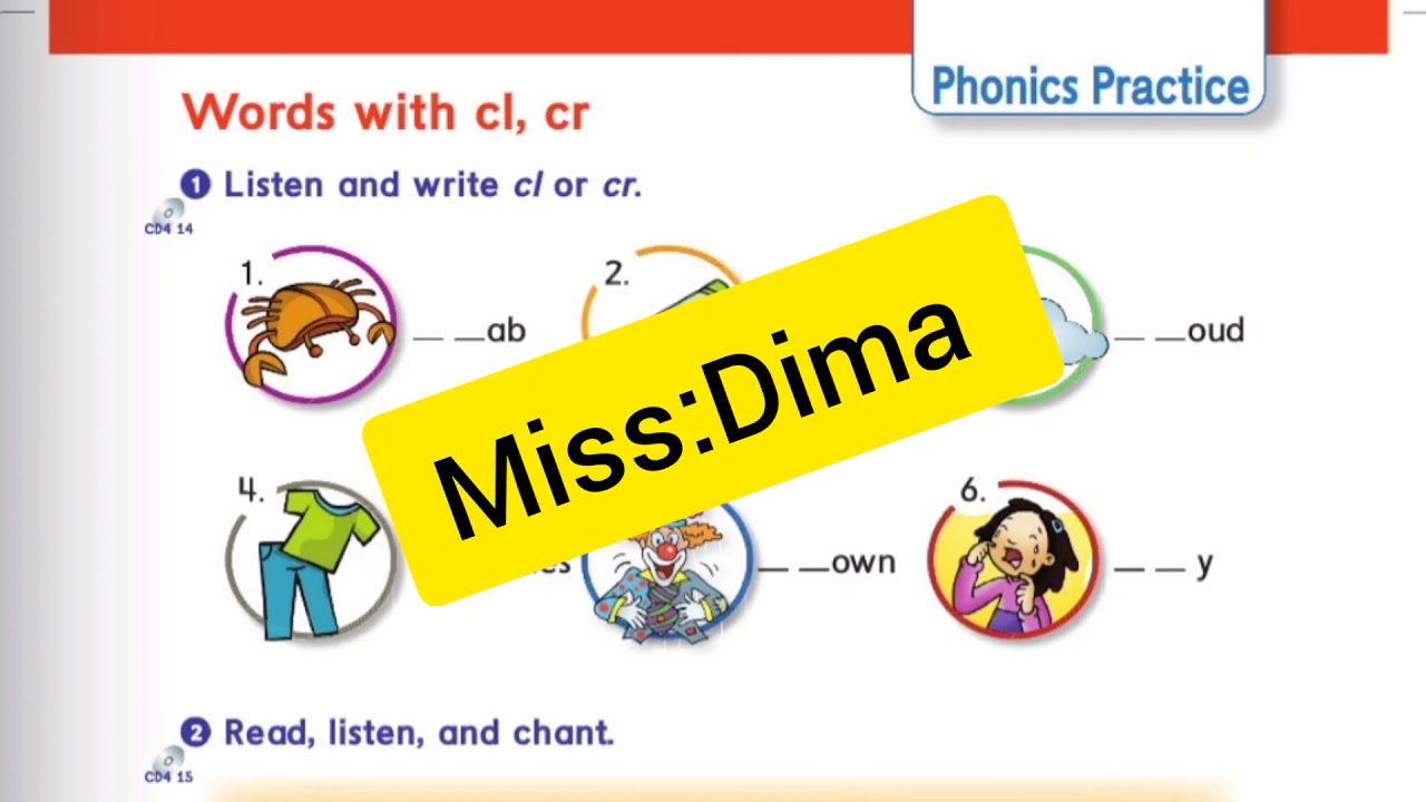 We can 5, Words with cl, cr. Phonics Practice . page 55. If you're