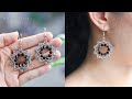 Simple and easy to make beaded earrings for beginner with seed beads & bicones. Beading tutorial