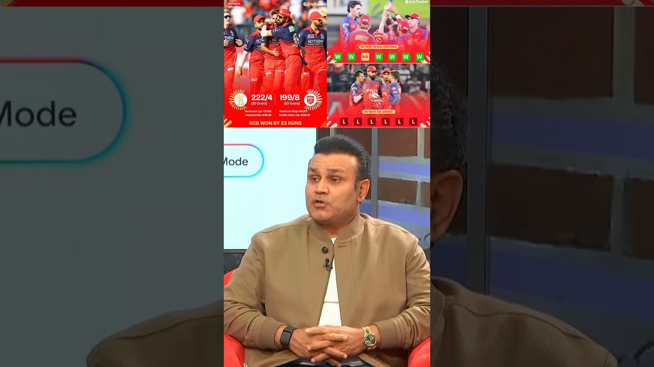 VIRENDRA SEHWAG ON RCB WON BY 23 RUNS VS PBKS 👀 #pbksvsrcb #viratkohli #shreyasiyer #ipl2026