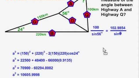 Multiple-Step Sine Law and Cosine Law problems - Example 1