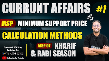 Minimum Support Price (MSP) | CACP | CCEA | Kharif & Rabi MSP | Calculation Methods
