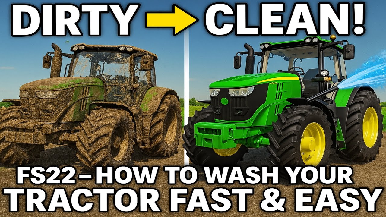 Farming Simulator 22 - How to Wash a Tractor (Step-by-Step Guide) - YouTube