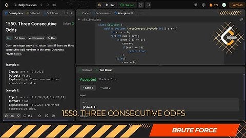 LEETCODE DAILY QUESTION 1550 | Three Consecutive Odds | Is Kabir Coding #coding #programming