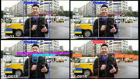 Yolo 11 - Yolo 12 - RT-DETR - RF-DETR Comparison Video