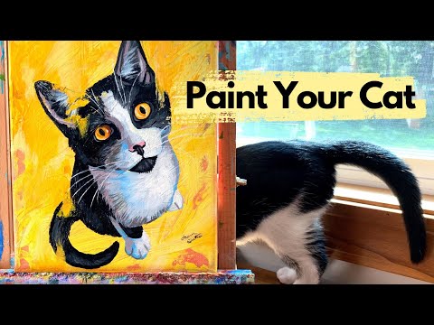 Painting Your Cat in Acrylics  30Minute Beginner Painting