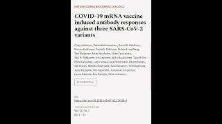 COVID-19 mRNA vaccine induced antibody responses against three SARS-CoV-2 variants | RTCL.TV