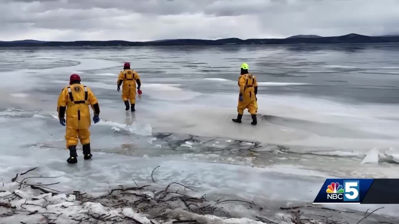 Safety officials urge caution after man who fell through the ice on ...