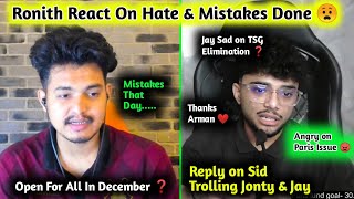 Mr Jay Reply on S8UL Sid Trolling 🤔 Ronith React on Love & Hate after Elimination 😟 Mr Jay Angry