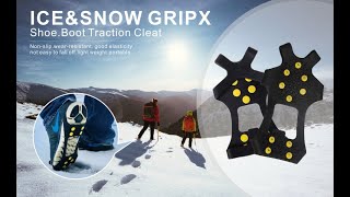 Product Display 10 Teeth Ice Gripper Crampons Traction Cleats