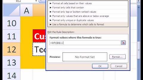 YouTubersLoveExcel 29 Conditional Formatting & LEFT function