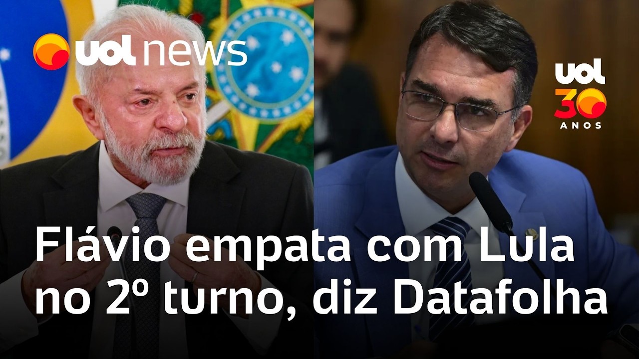 Datafolha: Flávio Bolsonaro se consolida e empata com Lula no 2º turno
