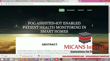 Fog assisted iot enabled patient health monitoring in smart homes- IEEE PROJECTS 2018