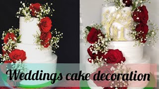 beautiful wedding cake decoration|theslis cake s|