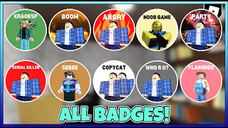 HOW TO GET ALL 46 BADGES in The Talking NPC | ROBLOX