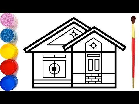Vẽ ngôi nhà và tập tô màu cho bé | Dạy bé vẽ | Dạy bé tô màu | House Drawing and Coloring for Kid