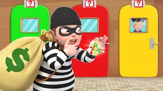 The Secret Key Escape 🔑| Police Stop the Thief | Police Song | Rosoo Nursery Rhymes &amp; Nursery Rhymes