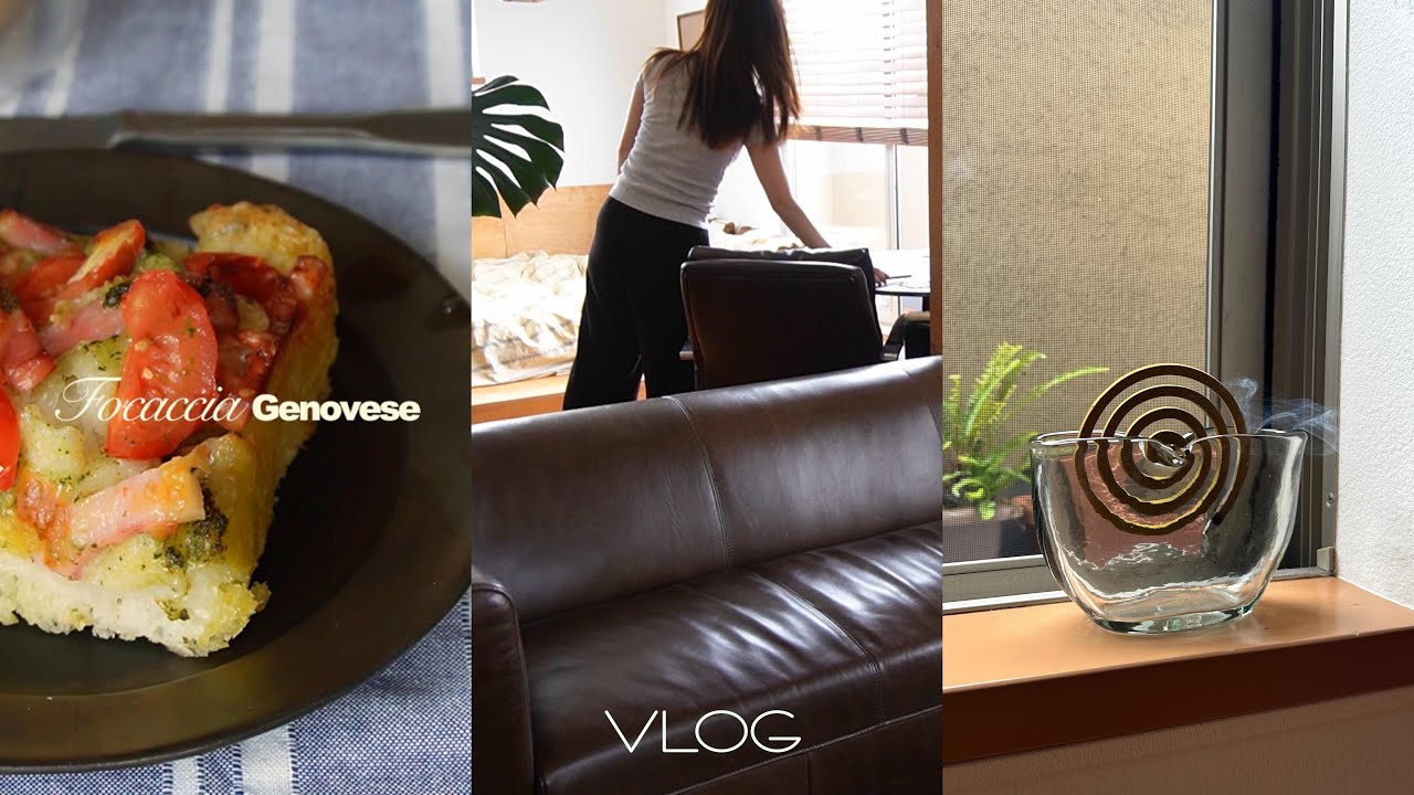 [VLOG]早起き充実した1日/H&M夏セール購入/蚊取り線香/土佐和紙/フォカッチャ作り
