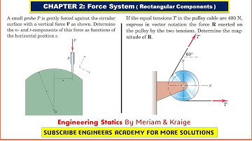 STATICS | Chapter 2 | P2-12 & P2-14 | 7th Edition | Rectangular Components | Engineers Academy