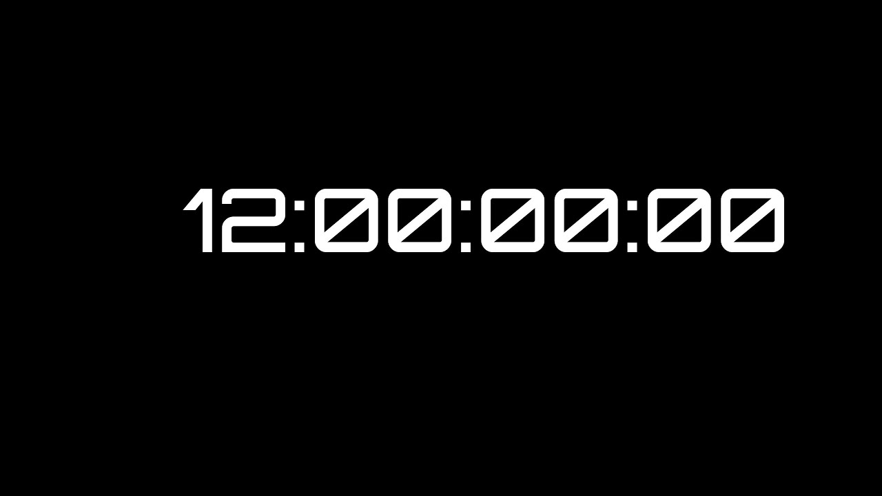 12 Hour Countdown Timer (12 → 0) ⏳ | Minimal Black & White Clock - YouTube