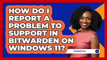 How do I report a problem to support in Bitwarden on Windows 11? - Be App Savvy