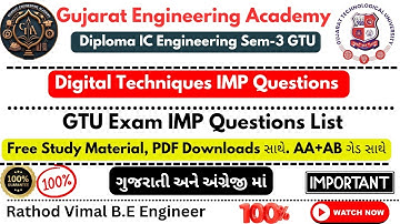 GTU Digital Techniques IMP Questions Sem 3 |AA+AB Grade માટે MUST WATCH!🔥📚Gujarati + English#gtuexam