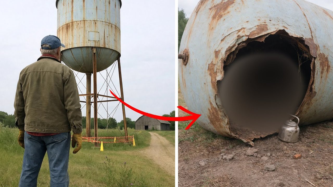 Water Tower Stood Untouched for Decades - Crashed Down and Exposed a Shocking Secret!