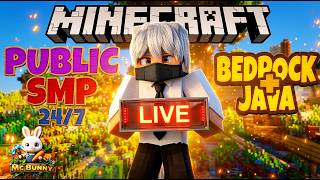 🔴 24/7 Minecraft Public SMP LIVE | Java + Bedrock | Cracked Server #minecraftsmp #shortsfeedlive