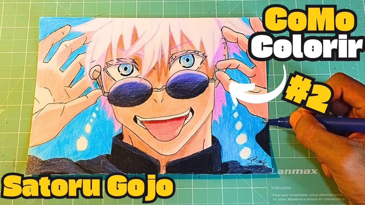 COMO DESENHAR O SATORU GOJO _ TUTORIAL PASSO A PASSO COMPLETO NARRADO ...