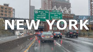 New York City Rain Day Drive - Brooklyn & Queens in 4K
