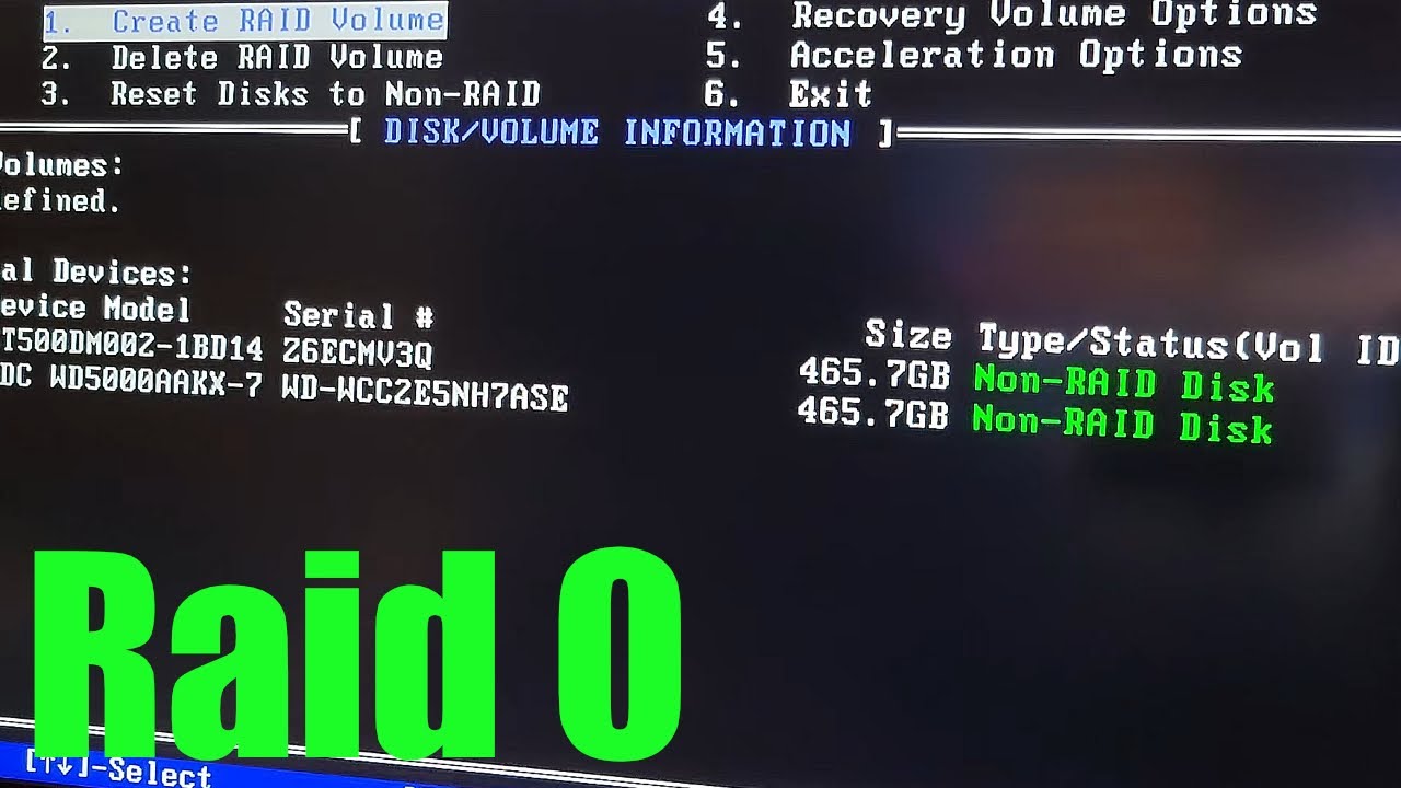 How To Setup Raid 0 | Intel Rapid Storage Technology