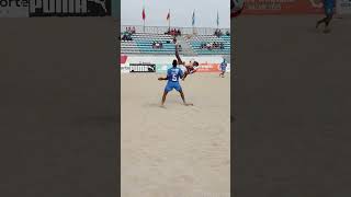 How to defend? Just do a bicycle kick! 🔥🦵😎 #EWC25 #BeachSoccer