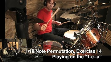 Drum Lesson No.44: 1/16 Note Permutations over Samba Ostinato No. 2 By CHRIS BRIEN in HD