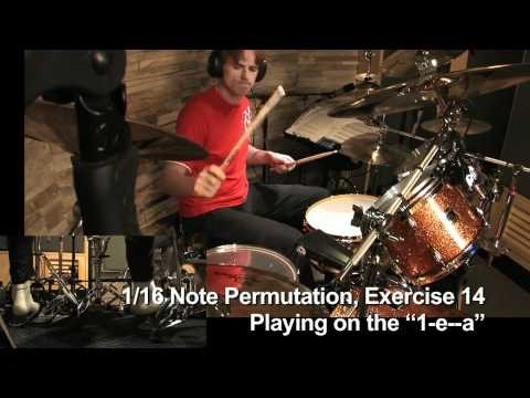 Drum Lesson No.44: 1/16 Note Permutations over Samba Ostinato No. 2 By CHRIS BRIEN in HD