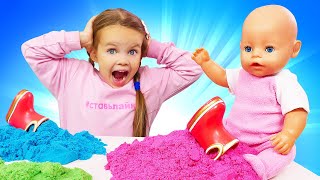 Maya und Lina. Puppen Mama Video mit Baby Born. Unterhaltssame Episode für Kinder