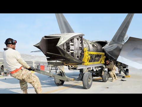 衝撃】F-22アフターバーナージェットエンジンの極限テスト - YouTube