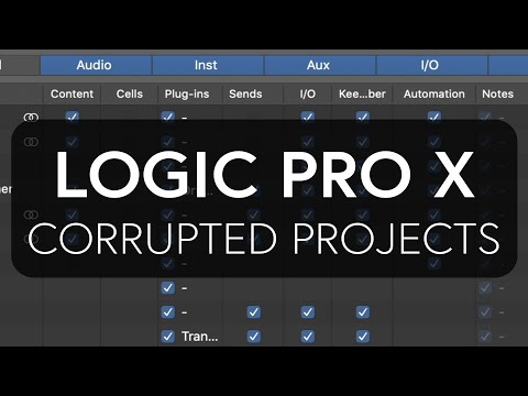 Logic Pro X - Rebuild Corrupted Projects