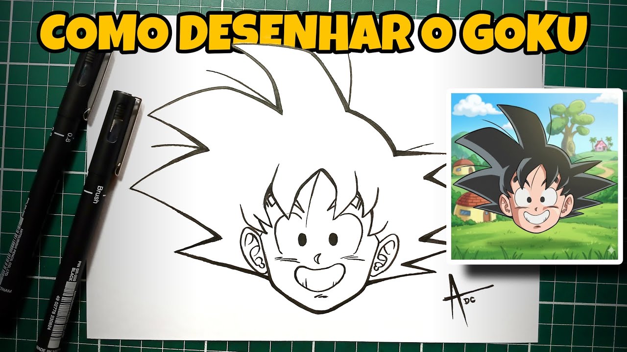 COMO DESENHAR A CABEÇA DO GOKU FÁCIL 