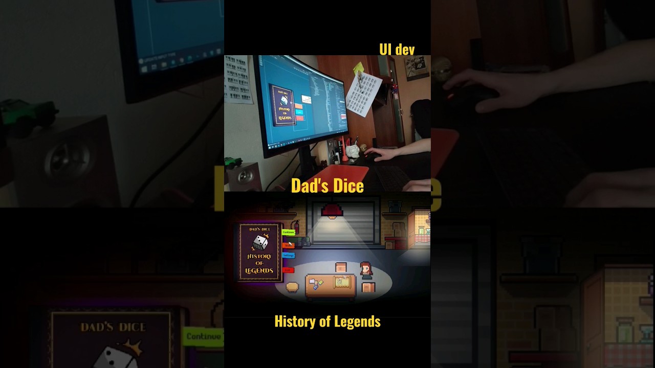 Dad's Dice #UI #book #wizard #dungeon #indiegames #rpg #videogame #ドット絵 #pixelart #2dgame #workplace